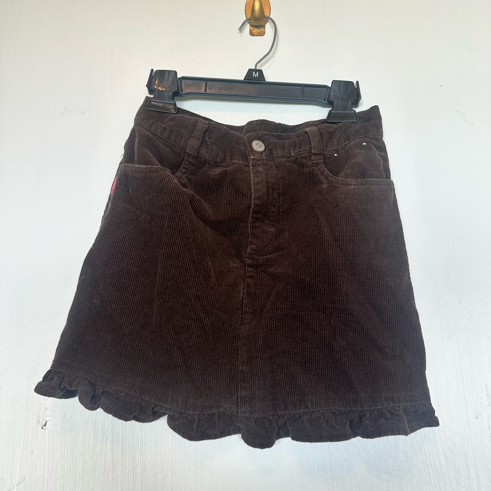 Gymboree Brown Corduroy Skirt with Ruffle Hem
